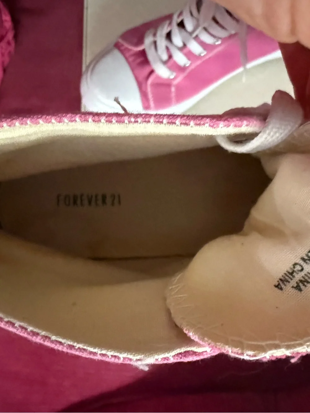 Forever 21 Women's Pink High-Top Canvas Sneakers